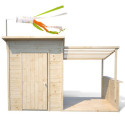 Cabane de jeux en bois brut Santa Barbara avec pergola - SOULET