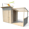 Cabane de jeux en bois brut Santa Barbara avec pergola - SOULET