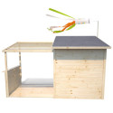 Cabane de jeux en bois brut Santa Barbara avec pergola - SOULET