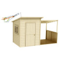 Cabane de jeux en bois brut Santa Barbara avec pergola - SOULET