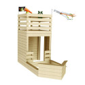 Cabane de jeux en bois brut Pirate avec bac à sable - SOULET