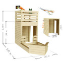 Cabane de jeux en bois brut Pirate avec bac à sable - SOULET