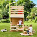 Cabane de jeux en bois brut Shopping avec comptoir de vente - SOULET