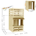Cabane de jeux en bois brut Shopping avec comptoir de vente - SOULET