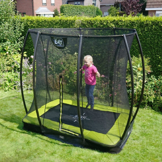 Trampoline enterré Silhouette - vert - 153x214cm - Exit Toys