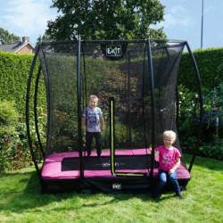 Trampoline enterré Silhouette - rose - 153x214cm - Exit Toys