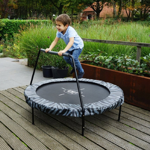 Trampoline sur pieds Tiggy - noir/gris - avec barre - Exit Toys