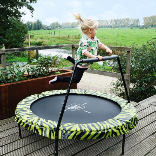 Trampoline sur pieds Tiggy - noir/vert - avec barre - Exit Toys