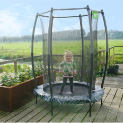 Trampoline sur pieds Tiggy - noir/gris - avec filet - Exit Toys