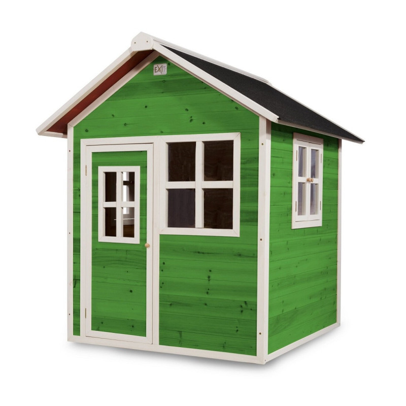 Cabane de jeux en bois Loft 100 - coloris vert - Exit Toys