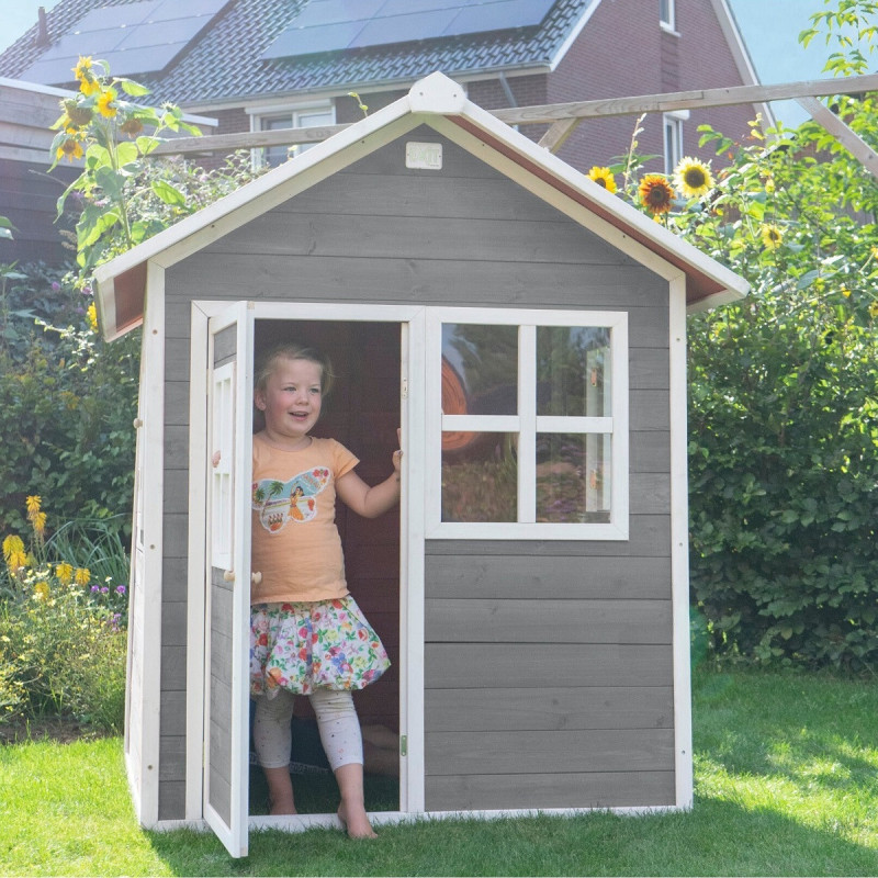 Cabane de jeux en bois Loft 100 - coloris gris - Exit Toys