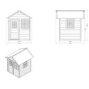 Cabane de jeux en bois Loft 100 - coloris gris - Exit Toys