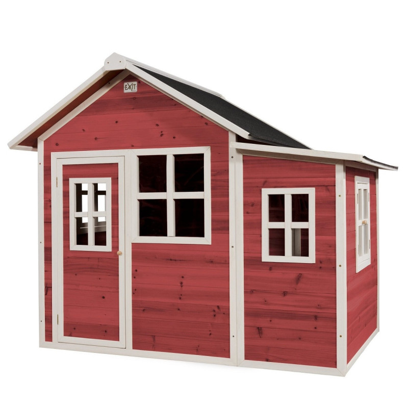 Cabane de jeux en bois Loft 150 - coloris rouge - Exit Toys