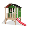 Cabane de jeux en bois massif Loft 300 - coloris vert - Exit Toys