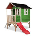 Cabane de jeux en bois massif Loft 300 - coloris vert - Exit Toys