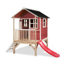 Cabane de jeux en bois Loft 300 - coloris rouge - Exit Toys