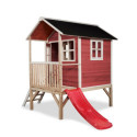 Cabane de jeux en bois Loft 300 - coloris rouge - Exit Toys