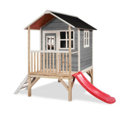 Cabane de jeux en bois Loft 300 - coloris gris - Exit Toys