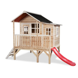 Cabane de jeux en bois Loft 350 - coloris naturel - Exit Toys