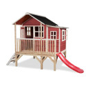 Cabane de jeux en bois Loft 350 - coloris rouge - Exit Toys