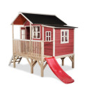 Cabane de jeux en bois Loft 350 - coloris rouge - Exit Toys