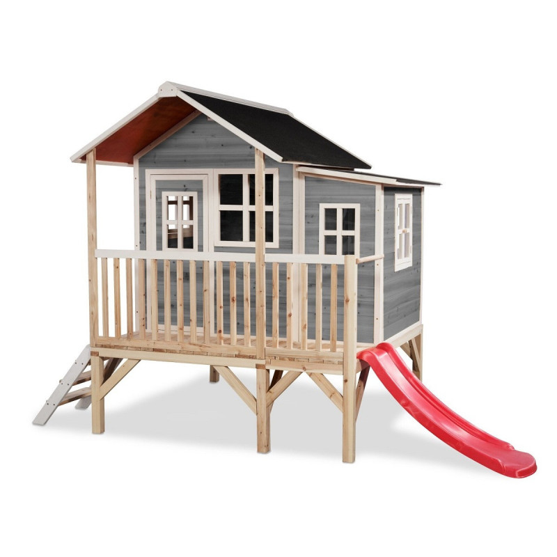 Cabane de jeux en bois Loft 350 - coloris gris - Exit Toys