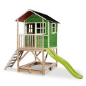 Cabane de jeux en bois Loft 500 - coloris vert - Exit Toys
