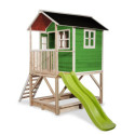 Cabane de jeux en bois Loft 500 - coloris vert - Exit Toys