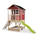 Cabane de jeux en bois Loft 500 - coloris rouge - Exit Toys