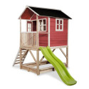 Cabane de jeux en bois Loft 500 - coloris rouge - Exit Toys