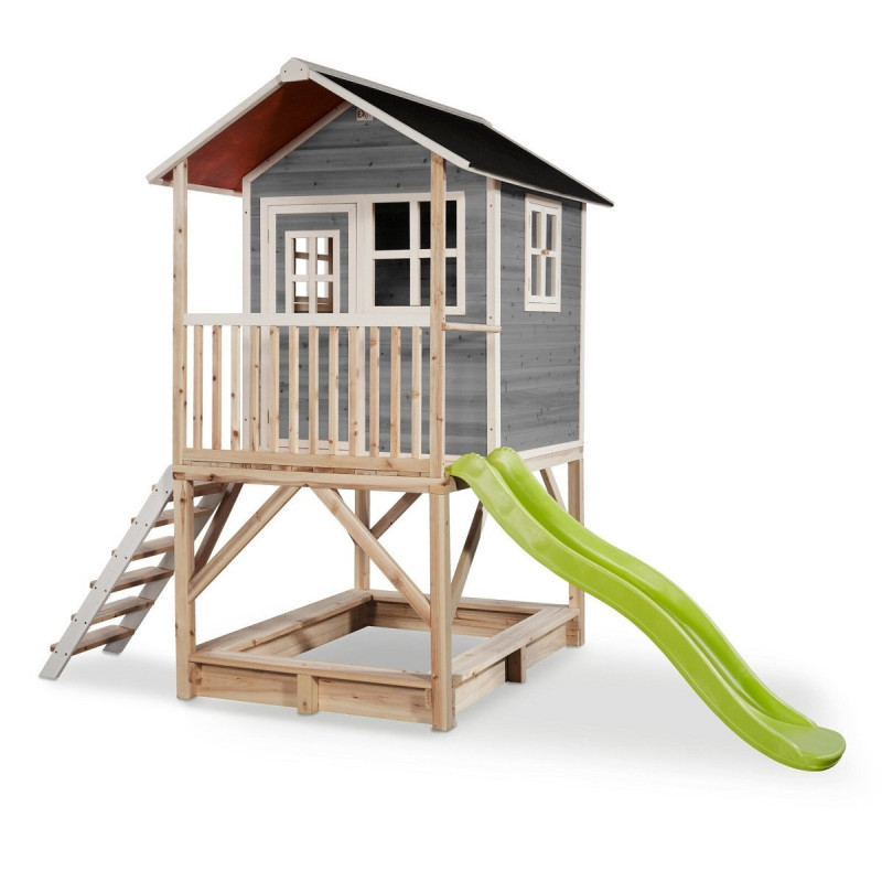 Cabane de jeux en bois Loft 500 - coloris gris - Exit Toys