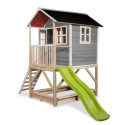 Cabane de jeux en bois Loft 500 - coloris gris - Exit Toys