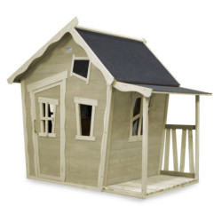 Cabane de jeux en bois Crooky 150 - coloris gris-beige - Exit Toys