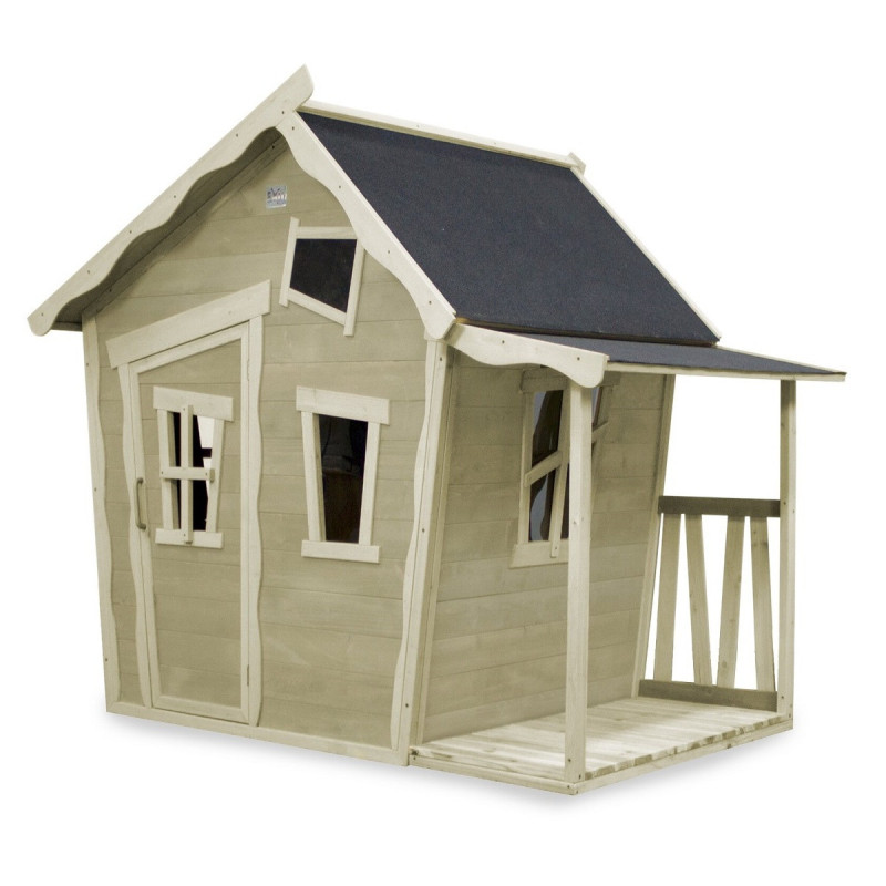 Cabane de jeux en bois Crooky 150 - coloris gris-beige - Exit Toys