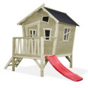 Cabane de jeux en bois Crooky 300 - coloris gris-beige - Exit Toys