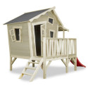 Cabane de jeux en bois Crooky 350 - coloris gris-beige - Exit Toys