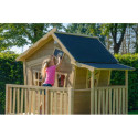 Cabane de jeux en bois Crooky 350 - coloris gris-beige - Exit Toys