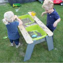 Table de jeux en bois massif avec 2 bacs amovibles - Exit Toys