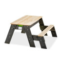 Table de jeux en bois massif avec 2 bacs et 1 banc - Exit Toys