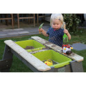 Table de jeux en bois massif avec 2 bacs et 1 banc - Exit Toys