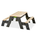 Table de jeux en bois massif avec 2 bacs et 2 bancs - Exit Toys