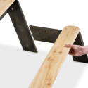 Table de jeux en bois massif avec 2 bacs et 2 bancs - Exit Toys