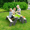 Table de jeux en bois massif avec 2 bacs et 2 bancs - Exit Toys