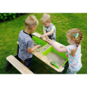 Table de jeux en bois massif avec 2 bacs et 2 bancs - Exit Toys