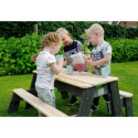 Table de jeux en bois massif avec 2 bacs et 2 bancs - Exit Toys