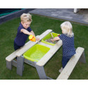 Table de jeux en bois massif avec 2 bacs et 2 bancs - Exit Toys