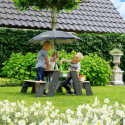 Table de jeux en bois avec 2 bancs, parasol et outils - Exit Toys