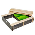 Bac à sable 94x77cm en bois avec 2 bacs amovibles Aksent - Exit Toys
