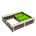 Bac à sable 94x77cm en bois avec 2 bacs amovibles Aksent - Exit Toys