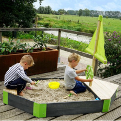 Bac à sable bateau 190x90cm en bois massif Aksent - Exit Toys
